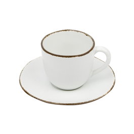 Avet Taza de Café con Plato Reactive White (6 Unidades) Gres